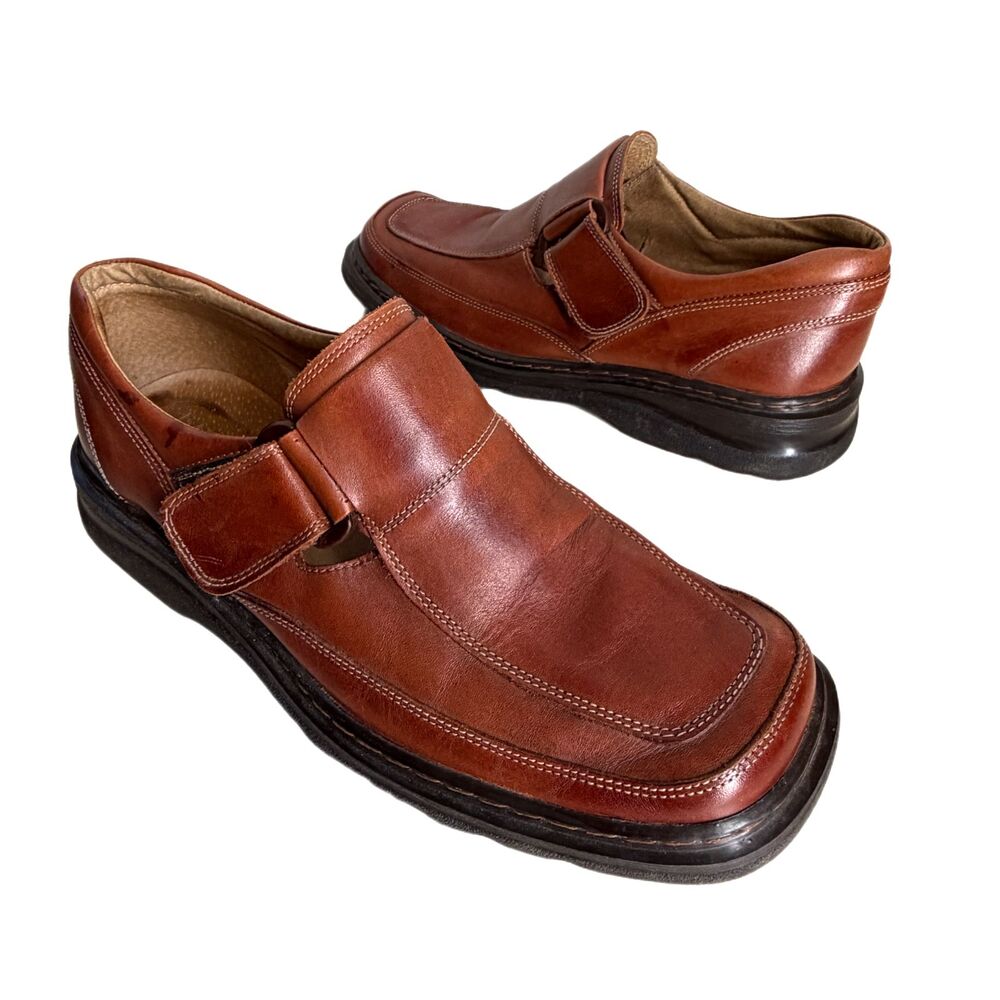 Barbut Mens Shoes Euro 43 Brown Leather 10D Square Toe Comfort Business Casual